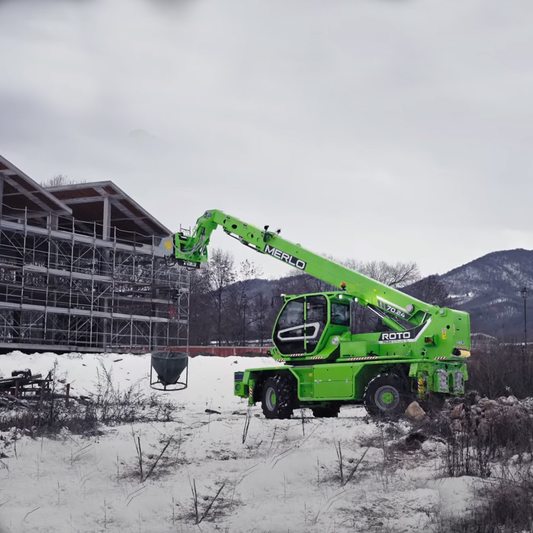 Merlo’s Plug In ROTO Telehandlers: Quiet, Clean, and Ready for the Future